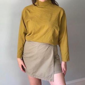 vintage moss green mock neck sweater